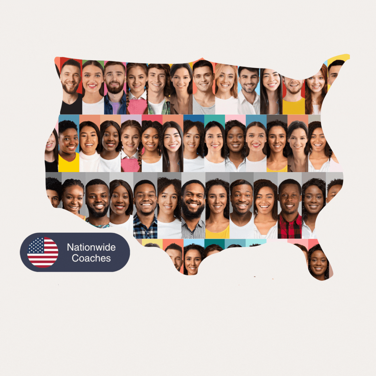 faces inside map of United States