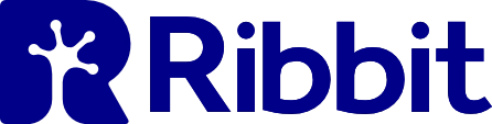 ribbit logo - letter R with frog hand