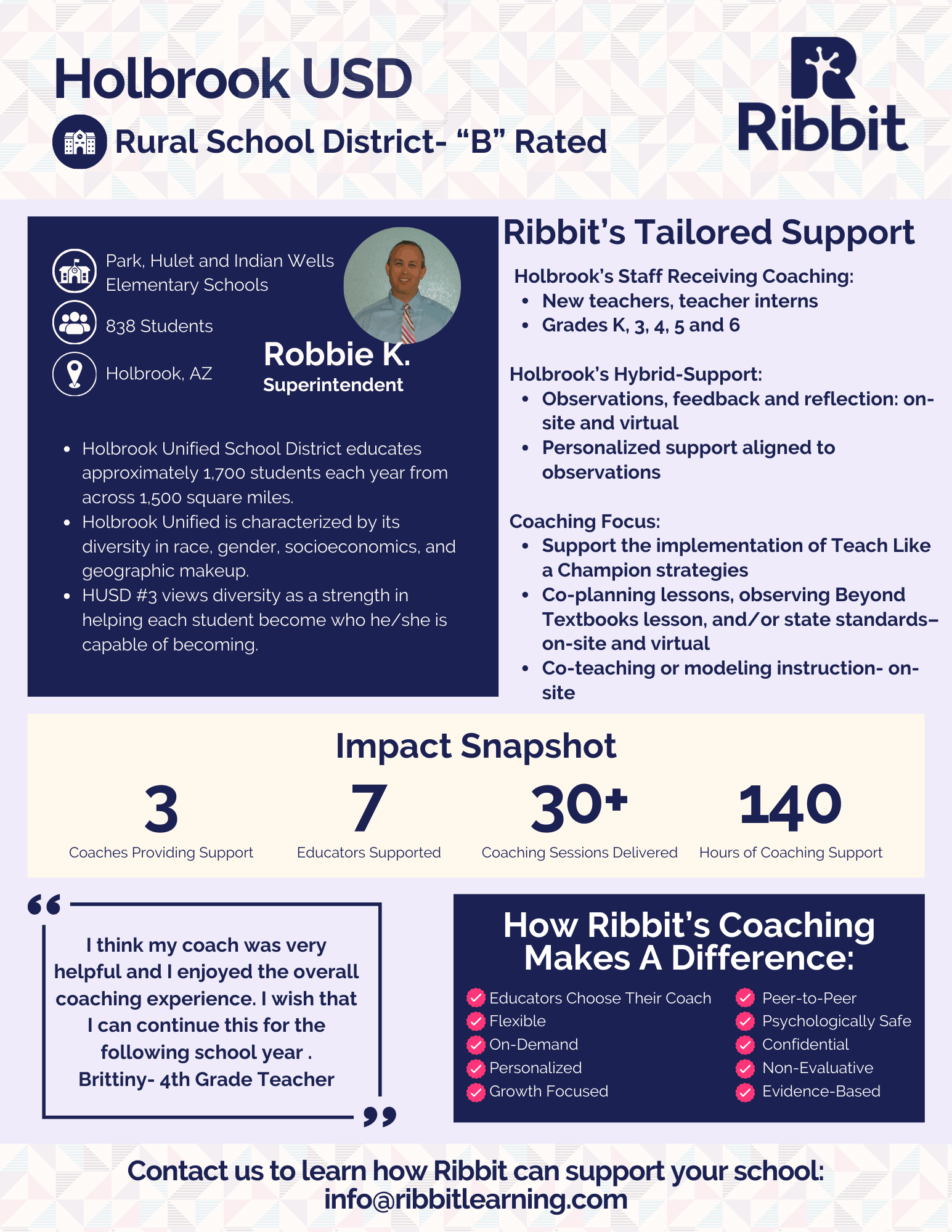 Screenshot of white paper for Holbrook USD