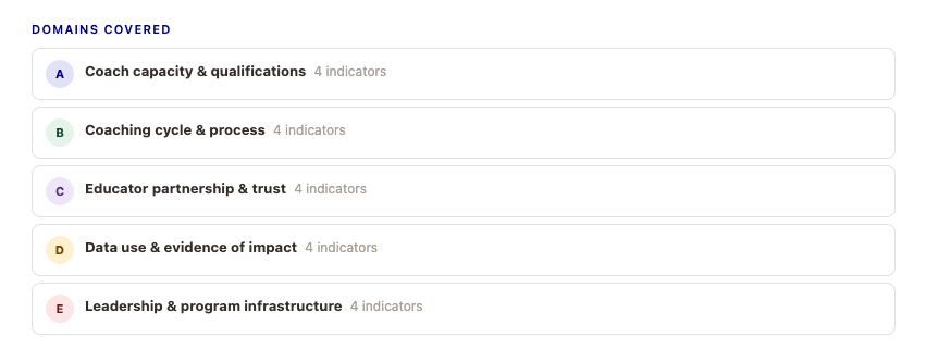 5 domains for program evaluation